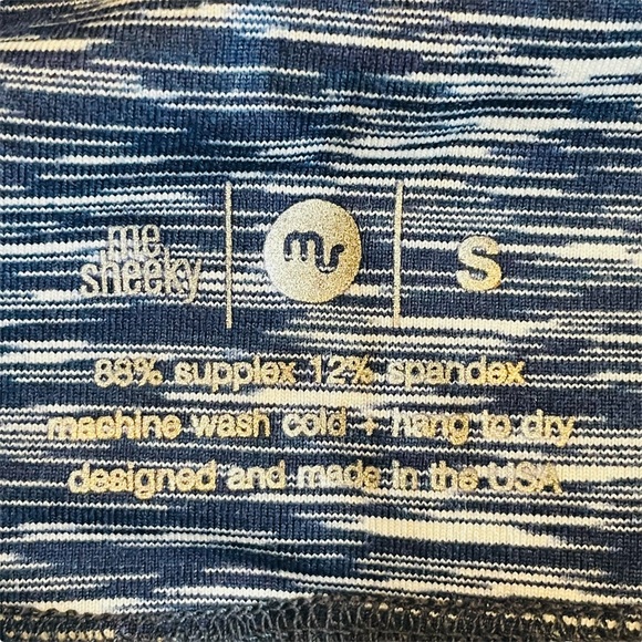 NEW Me Sheeky Athletic Capri Pants in Blue with Thin White Stripe Patter… - Picture 5 of 12